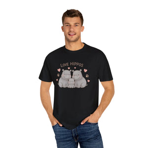 Cozy Cloud Hippo Love Cotton T-shirt - Dipaliz - T-shirts