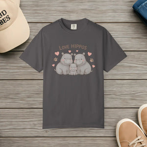 Cozy Cloud Hippo Love Cotton T-shirt - Dipaliz - T-shirts