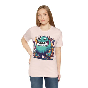 Cute Monster Cotton Tee - Fun Whimsical Design - Dipaliz - Soft Pink / s - T-shirts