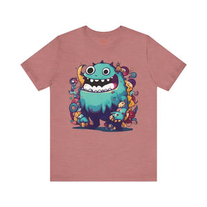 Cute Monster Cotton Tee - Fun Whimsical Design - Dipaliz - T-shirts