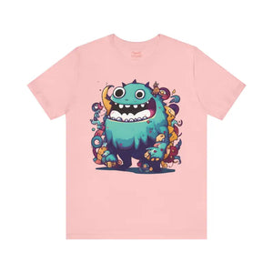 Cute Monster Cotton Tee - Fun Whimsical Design - Dipaliz - T-shirts
