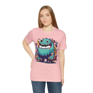 Cute Monster Cotton Tee - Fun Whimsical Design - Dipaliz - Pink / s - T-shirts