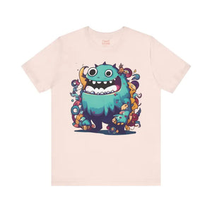 Cute Monster Cotton Tee - Fun Whimsical Design - Dipaliz - T-shirts