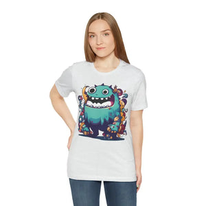Cute Monster Cotton Tee - Fun Whimsical Design - Dipaliz - Ash / s - T-shirts