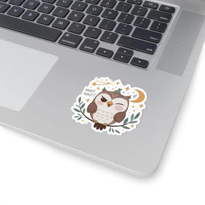 Adorable Owl Hoot Sticker - Cute Gadget Decor - Dipaliz - 3’’ × / White - Decorative Stickers