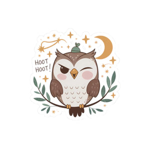 Adorable Owl Hoot Sticker - Design - Dipaliz - Decorative Stickers