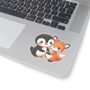 Penguin Squirrel Kiss-cut Stickers - Playful Duo Design - Dipaliz - 4’’ × / Transparent - Electronics & Decals