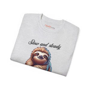 Sloth T-shirt Slow and Steady Wins the Adorable Race Unisex Ultra Cotton Tee - T-shirts