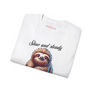 Sloth T-shirt Slow and Steady Wins the Adorable Race Unisex Ultra Cotton Tee - T-shirts