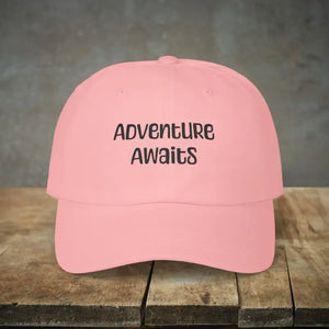 White Dad Cap - Adventure Awaits Classic Everyday Style - Dipaliz - Pink / one Size - Baseball Caps