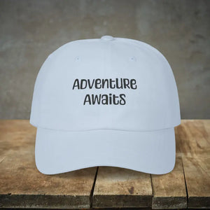 White Dad Cap - Adventure Awaits Classic Everyday Style - Dipaliz - Light Blue / one Size - Baseball Caps
