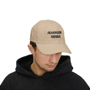 White Dad Cap - Adventure Awaits Classic Everyday Style - Dipaliz - Baseball Caps