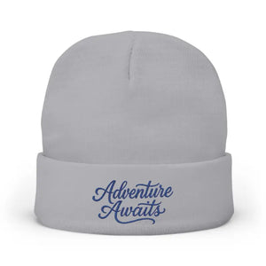 Adventure Awaits Embroidered Beanie - Soft Cotton Knit - Dipaliz - Beanies