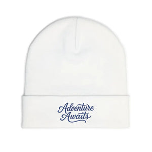 Adventure Awaits Embroidered Beanie - Soft Cotton Knit - Dipaliz - Beanies