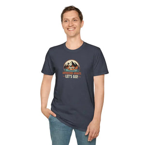 Retro Camping Mountain Tee - Adventure Awaits Lightweight Cotton - Dipaliz - T-shirt