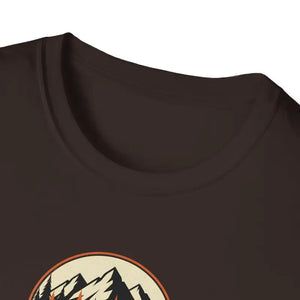 Retro Camping Mountain Tee - Adventure Awaits Lightweight Cotton - Dipaliz - T-shirt