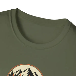 Retro Camping Mountain Tee - Adventure Awaits Lightweight Cotton - Dipaliz - T-shirt
