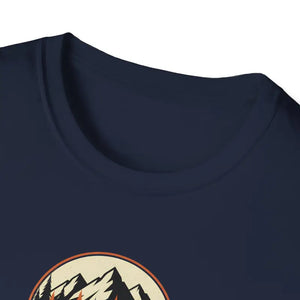 Retro Camping Mountain Tee - Adventure Awaits Lightweight Cotton - Dipaliz - T-shirt
