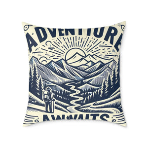 Adventure Awaits Pillow – Cozy Bohemian Throw - Dipaliz - Pillows