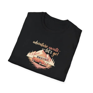 Vintage Camper Road Trip Tee - Adventure Awaits Design - Dipaliz - T-shirt