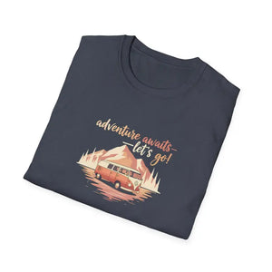 Vintage Camper Road Trip Tee - Adventure Awaits Design - Dipaliz - T-shirt