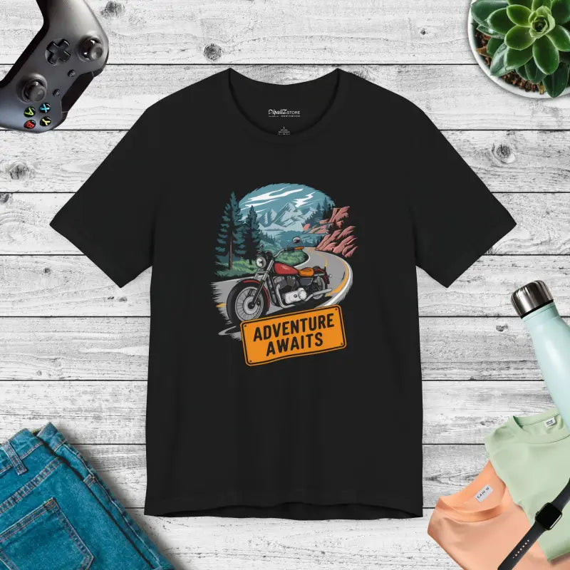 Adventure Awaits Unisex Jersey Short Sleeve Tee - Black / s T-shirt