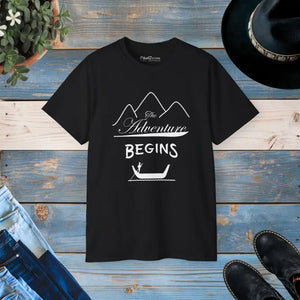 The Adventure Begins T-shirt Eco Friendly Womens Fashion - Dipaliz - Black / s - T-shirts