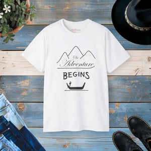 The Adventure Begins T-shirt Eco Friendly Womens Fashion - Dipaliz - White / s - T-shirts