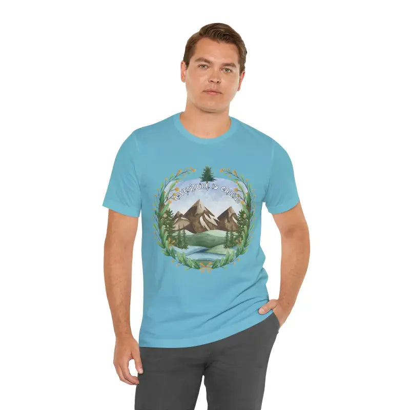 Adventure is Calling: your Go-to Short Sleeve Tee - Turquoise / s T-shirt