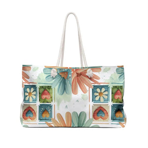 Bags - Floral Pattern Weekender Bag for Modern Lifestyle Adventures - Dipaliz 24’’ × 13’’