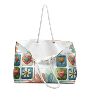 Bags - Floral Pattern Weekender Bag for Modern Lifestyle Adventures - Dipaliz 24’’ × 13’’