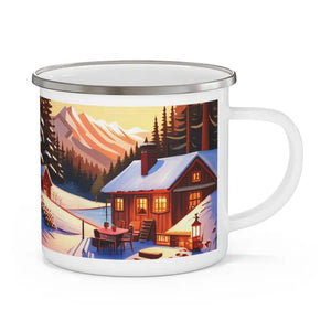 Enamel Camping Mug - Cabin Wilderness Adventure - Dipaliz - 12oz - Mugs