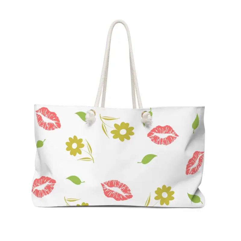 Embrace Style with Dipaliz Kisses and Flowers Weekender Tote - 24’’ × 13’’ Bags