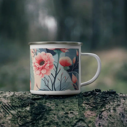 Floral Enamel Camping Mug - and Rugged for Outdoor Adventures - 12oz