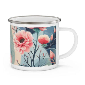Enamel Camping Mug - Floral Stainless Steel Design - Dipaliz - 12oz - Mugs