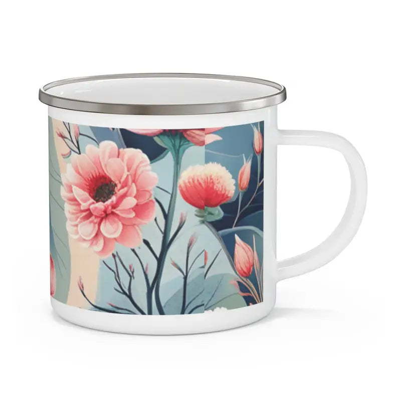 Floral Enamel Camping Mug - and Rugged for Outdoor Adventures - 12oz