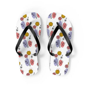 Flip Flops - Floral Print Summer Style Comfort - Dipaliz - m / Black Sole - Slippers