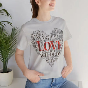T-shirt - Adventure Heart Tee - Word Cloud Art Design - Dipaliz Silver / s