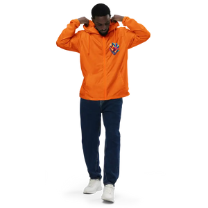 Geometric Pattern Zip Jacket Water Resistant Style Dipaliz - Safety Orange / Xs - Windbreakers