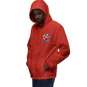 Geometric Pattern Zip Jacket Water Resistant Style Dipaliz - Windbreakers