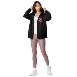 Geometric Pattern Zip Jacket Water Resistant Style Dipaliz - Windbreakers