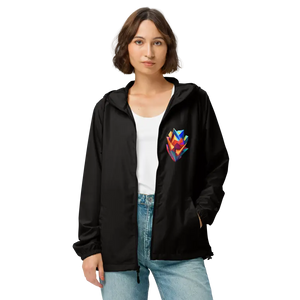 Geometric Pattern Zip Jacket Water Resistant Style Dipaliz - Windbreakers