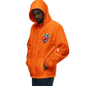 Geometric Pattern Zip Jacket Water Resistant Style Dipaliz - Windbreakers