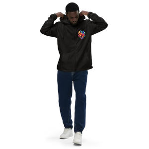 Geometric Pattern Zip Jacket Water Resistant Style Dipaliz - Black / Xs - Windbreakers