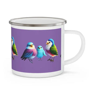 Enamel Camping Mug - Birds Design Adventure Style - Dipaliz - 12oz - Mugs