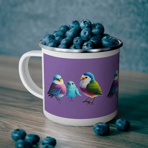 Enamel Camping Mug - Birds Design Adventure Style - Dipaliz - 12oz - Mugs