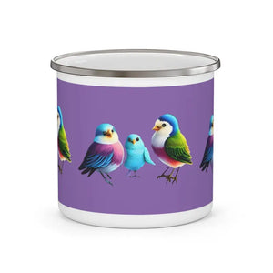 Enamel Camping Mug - Birds Design Adventure Style - Dipaliz - 12oz - Mugs