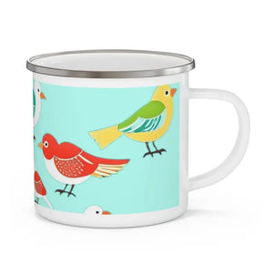 Enamel Camping Mug - Birds Design Adventure Cup - Dipaliz - 12oz - Mugs