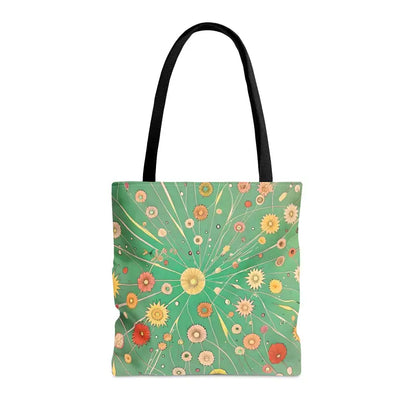 Style your Getaway with the Green Floral Pattern Tote Bag - Bags