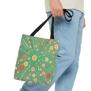 Green Floral Tote Bag Urban Adventure Style - Dipaliz - Small - Bags
